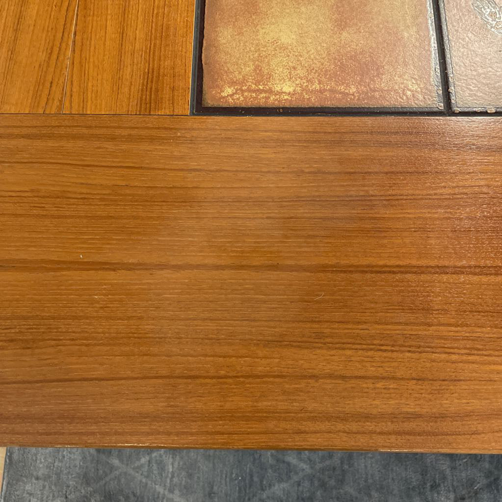 Danish Expanding Dining Table w Tile Wheat Top
