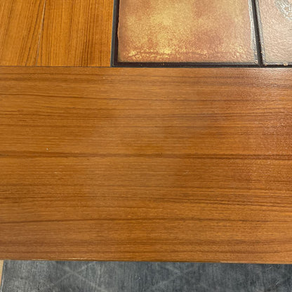 Danish Expanding Dining Table w Tile Wheat Top
