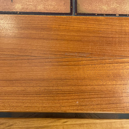 Danish Expanding Dining Table w Tile Wheat Top