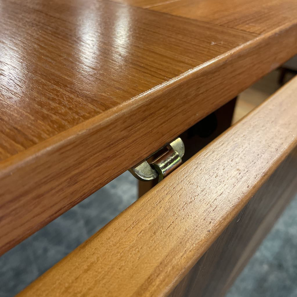 Danish Expanding Dining Table w Tile Wheat Top