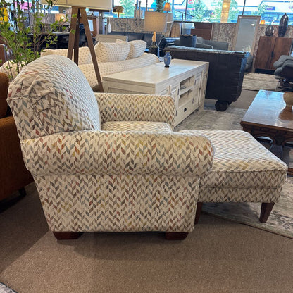 Multi-Color Chevron Lounge Chair + Ottoman