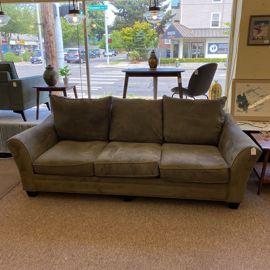Pine Green Big Puffy Pillows Sofa (AS IS) U SOFAS