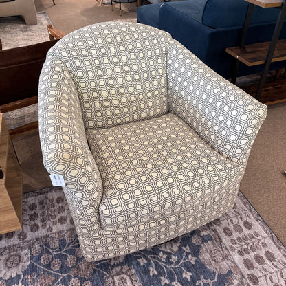 Swivel Glider Cream & Grey Pattern Chair
