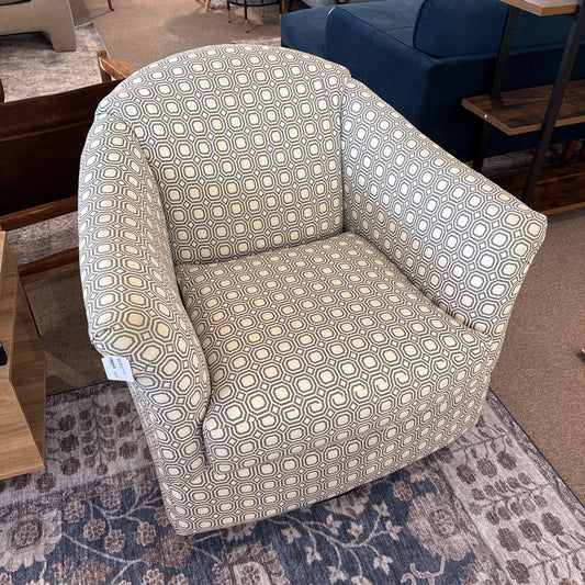 Swivel Glider Cream & Grey Pattern Chair U ACCENT CHAIRS