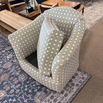 Swivel Glider Cream & Grey Pattern Chair