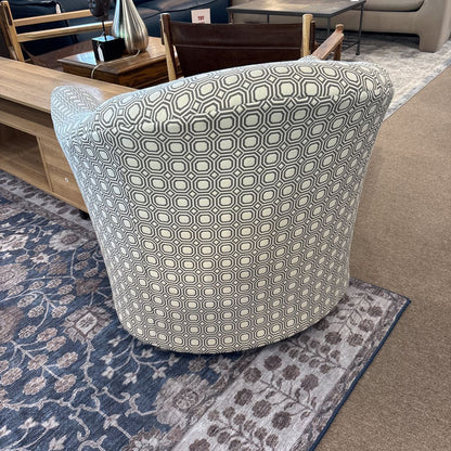 Swivel Glider Cream & Grey Pattern Chair