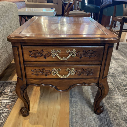 1973 Hammary 2 Drawer Accent Table