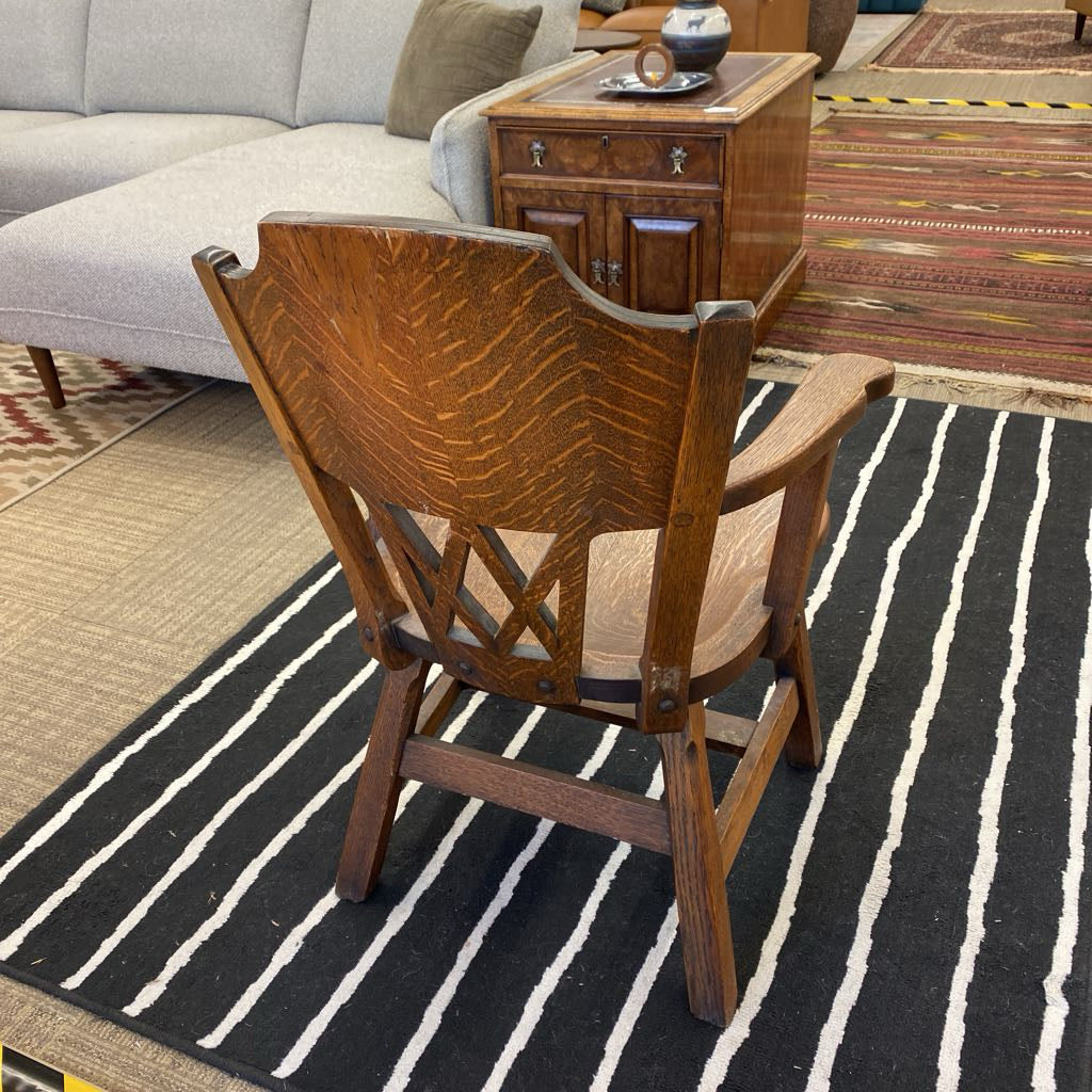 Mission Style Quartersawn Tiger Oak Chair