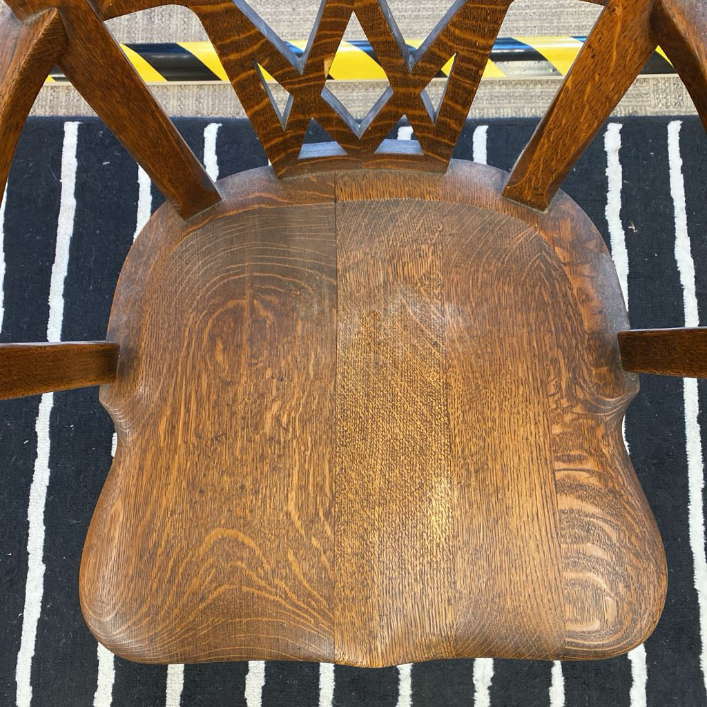 Mission Style Quartersawn Tiger Oak Chair