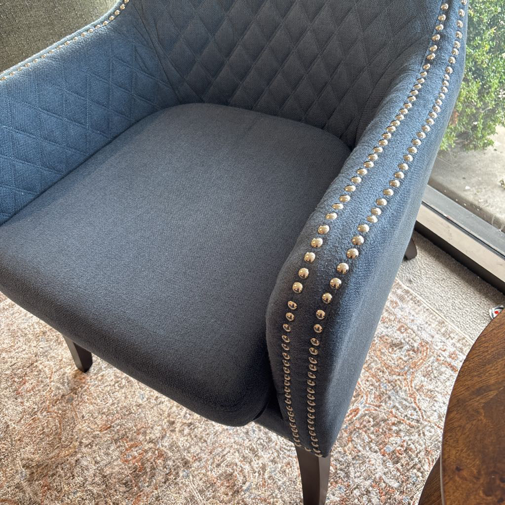 Blue Upholstered Silver Nailhead Accent Chair U ACCENT CHAIRS