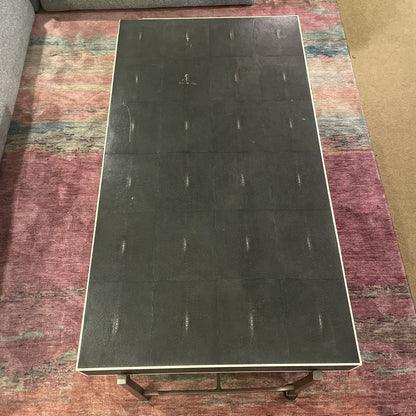 Faux Shagreen 2 Drawer Coffee Table AS IS C COFFEE TABLES