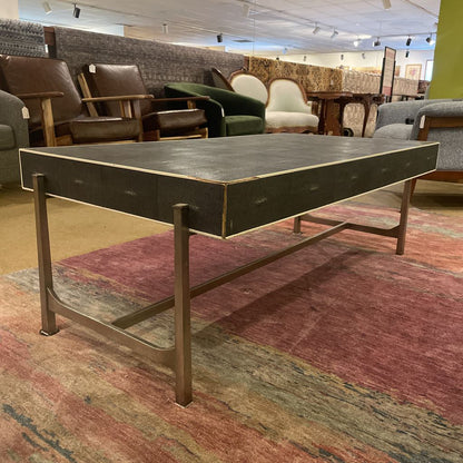 Faux Shagreen 2 Drawer Coffee Table AS IS