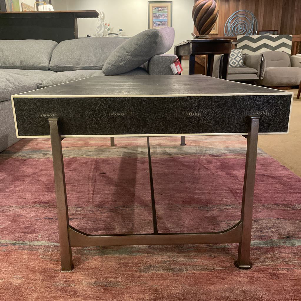 Faux Shagreen 2 Drawer Coffee Table AS IS C COFFEE TABLES
