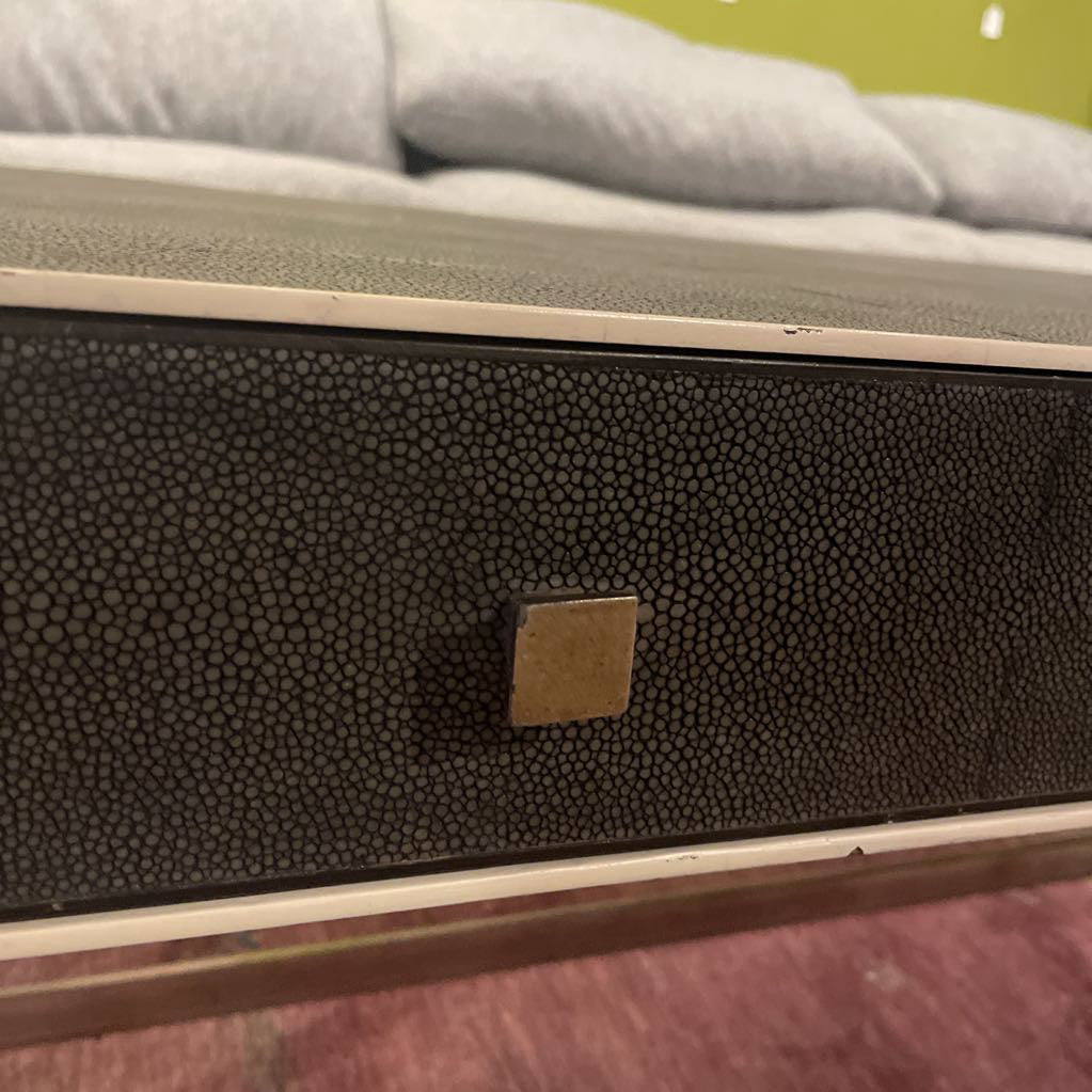 Faux Shagreen 2 Drawer Coffee Table AS IS C COFFEE TABLES