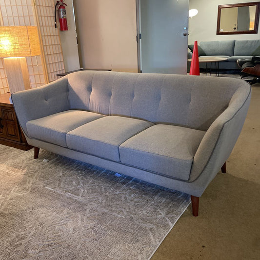 Light Grey 3 Seat Sofa Dimple Back