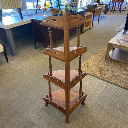 Carved Indonesian Corner Shelves
