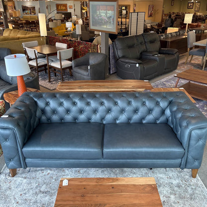 Daphne Blue Leather Sofa U SOFAS