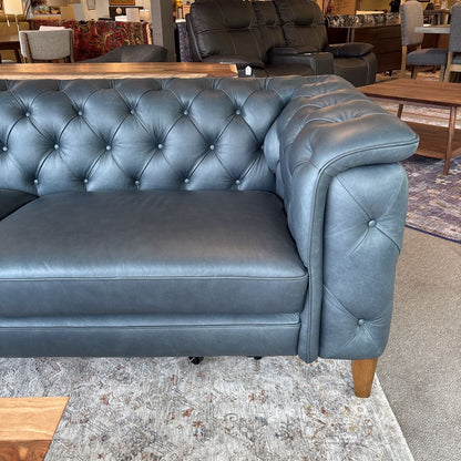 Daphne Blue Leather Sofa U SOFAS