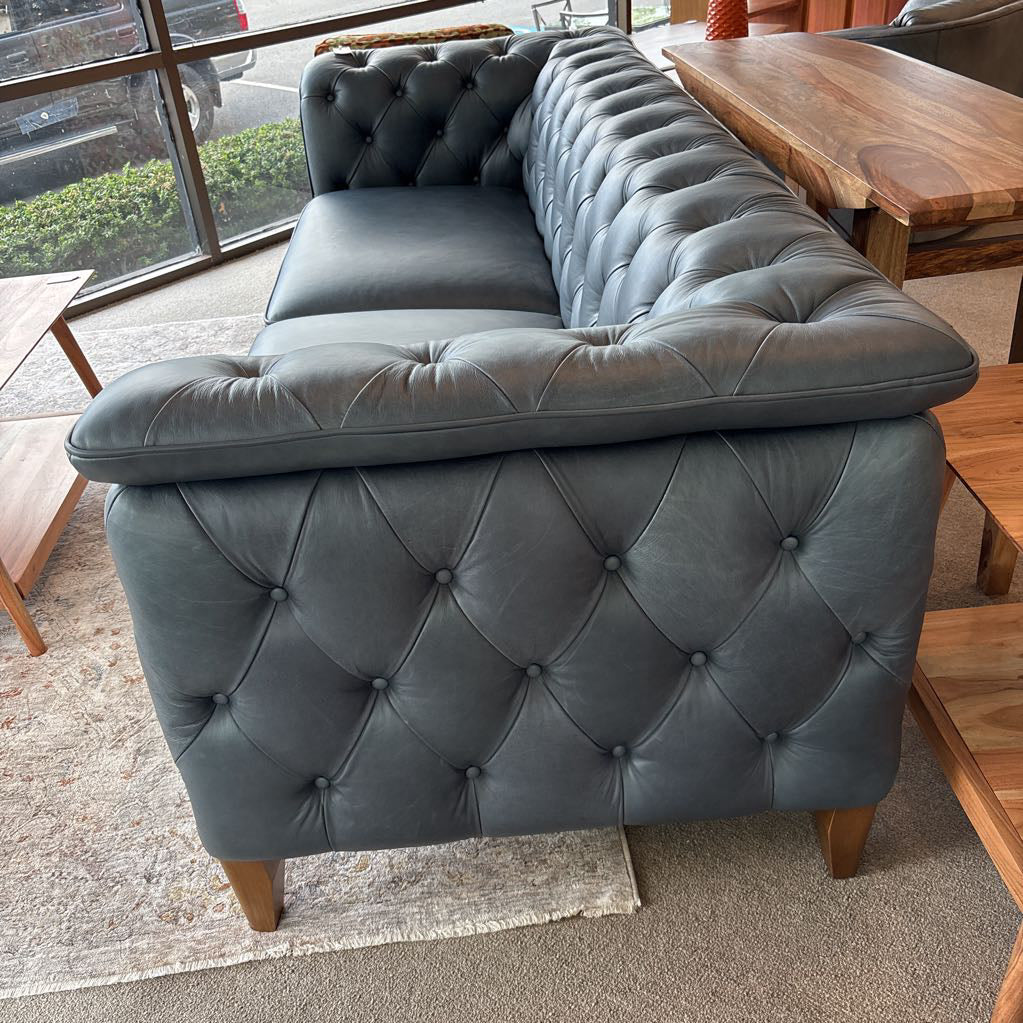 Daphne Blue Leather Sofa U SOFAS