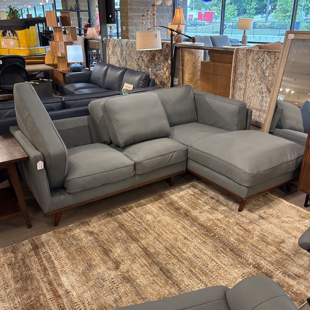 Karlstad Pewter Leather RAF Sectional
