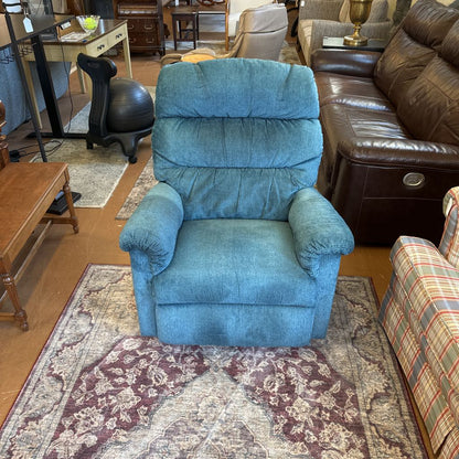 Blue Frieze Lay-Z-Boy Rocker Recliner