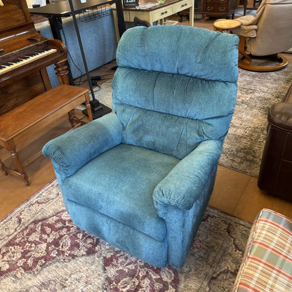 Blue Frieze Lay-Z-Boy Rocker Recliner