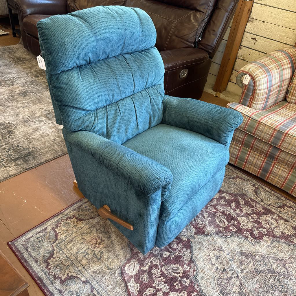 Blue Frieze Lay-Z-Boy Rocker Recliner