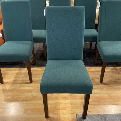 SET of 8 Green Fabric Dining Chairs