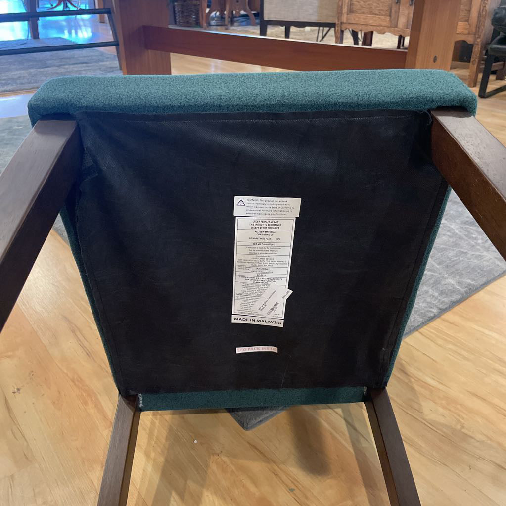 SET of 8 Green Fabric Dining Chairs