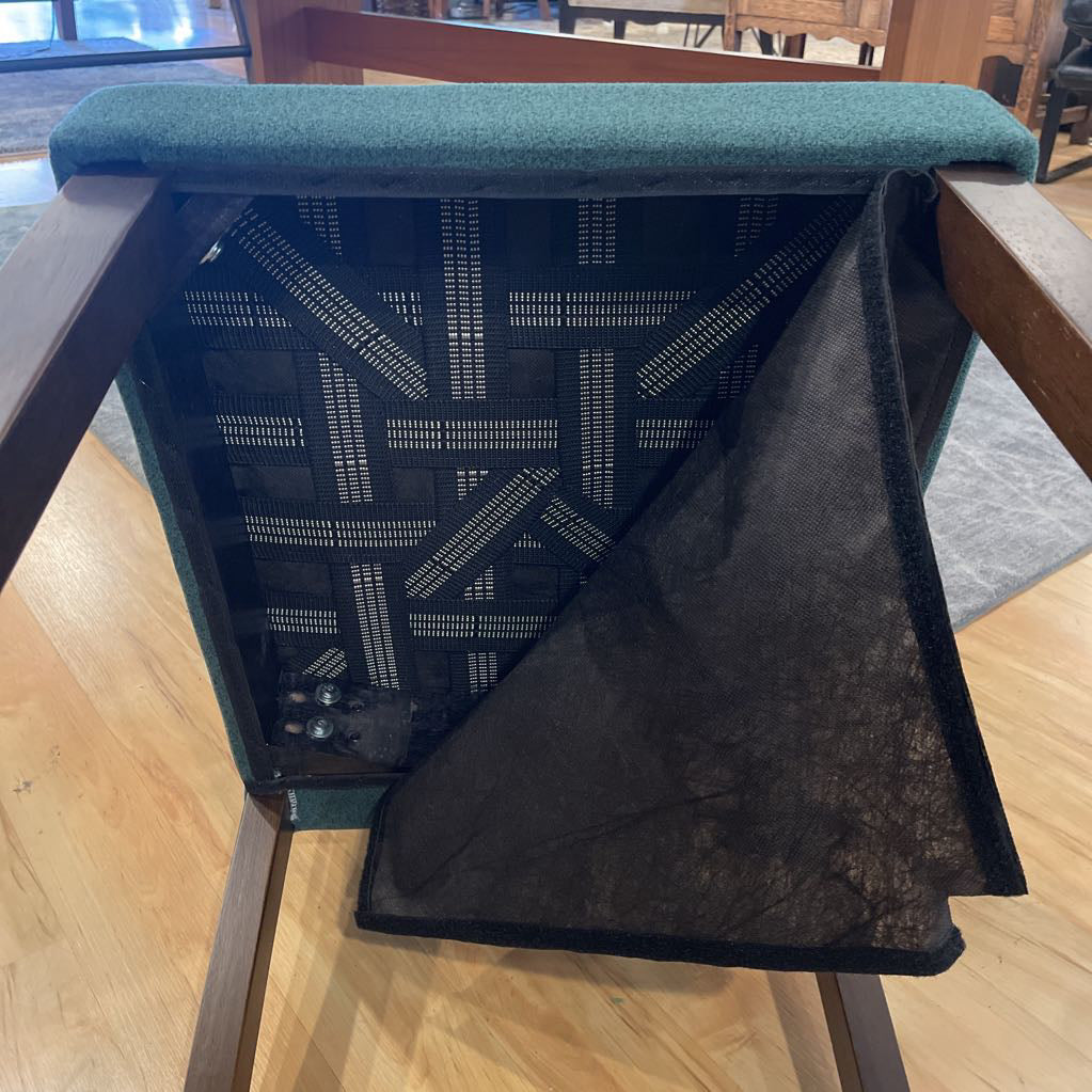 SET of 8 Green Fabric Dining Chairs