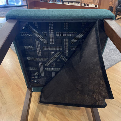 SET of 8 Green Fabric Dining Chairs