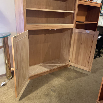 Unfinished Oak 2 Door Bookshelf