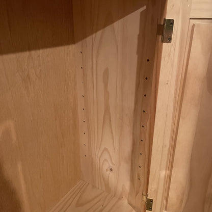 Unfinished Oak 2 Door Bookshelf