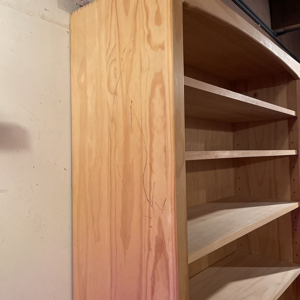 Unfinished Oak 2 Door Bookshelf