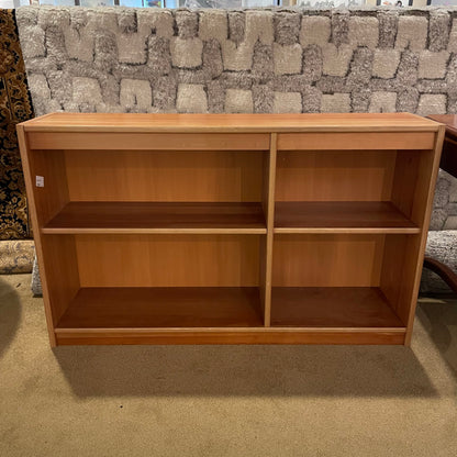 Cherry Wood Veneer Low Bookshelf
