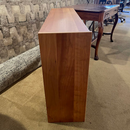 Cherry Wood Veneer Low Bookshelf