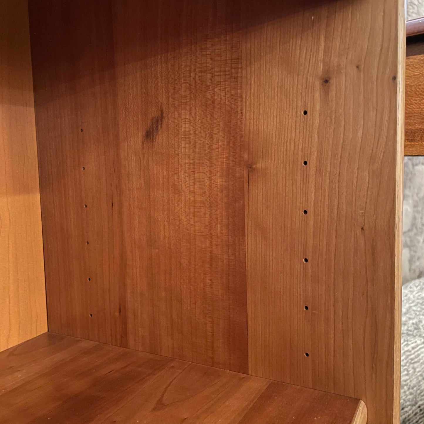 Cherry Wood Veneer Low Bookshelf