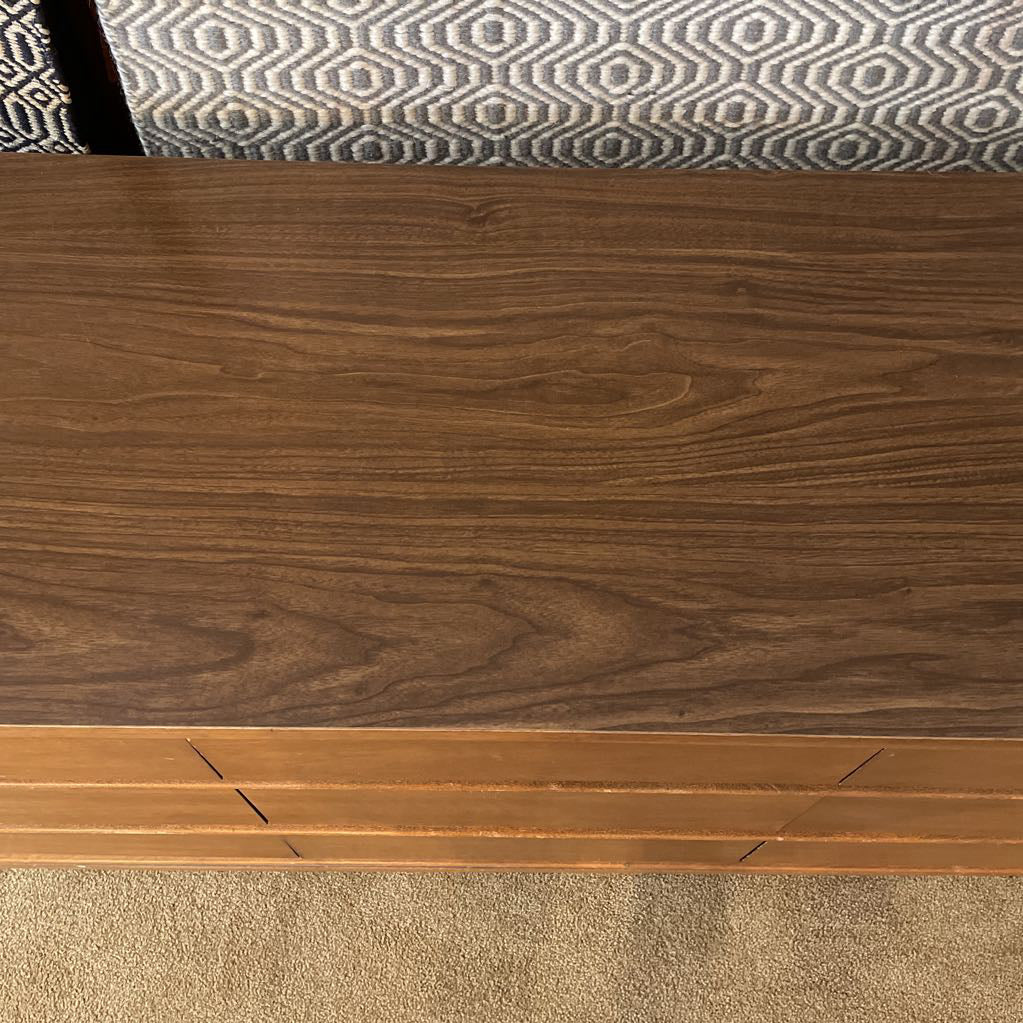 MCM 9 Drawer Walnut Veneer Lowboy Dresser