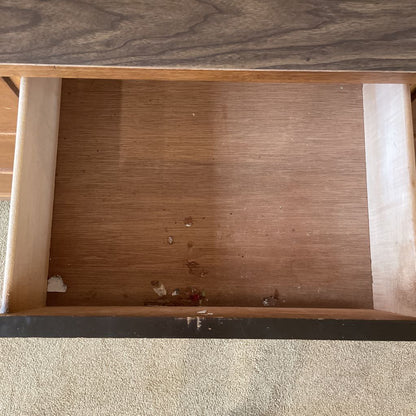 MCM 9 Drawer Walnut Veneer Lowboy Dresser