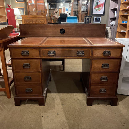 BAKER Leather Inset Mahogany Traditional Desk
