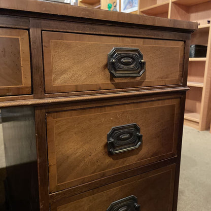 BAKER Leather Inset Mahogany Traditional Desk