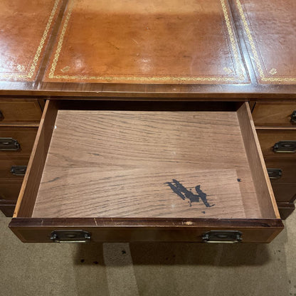 BAKER Leather Inset Mahogany Traditional Desk
