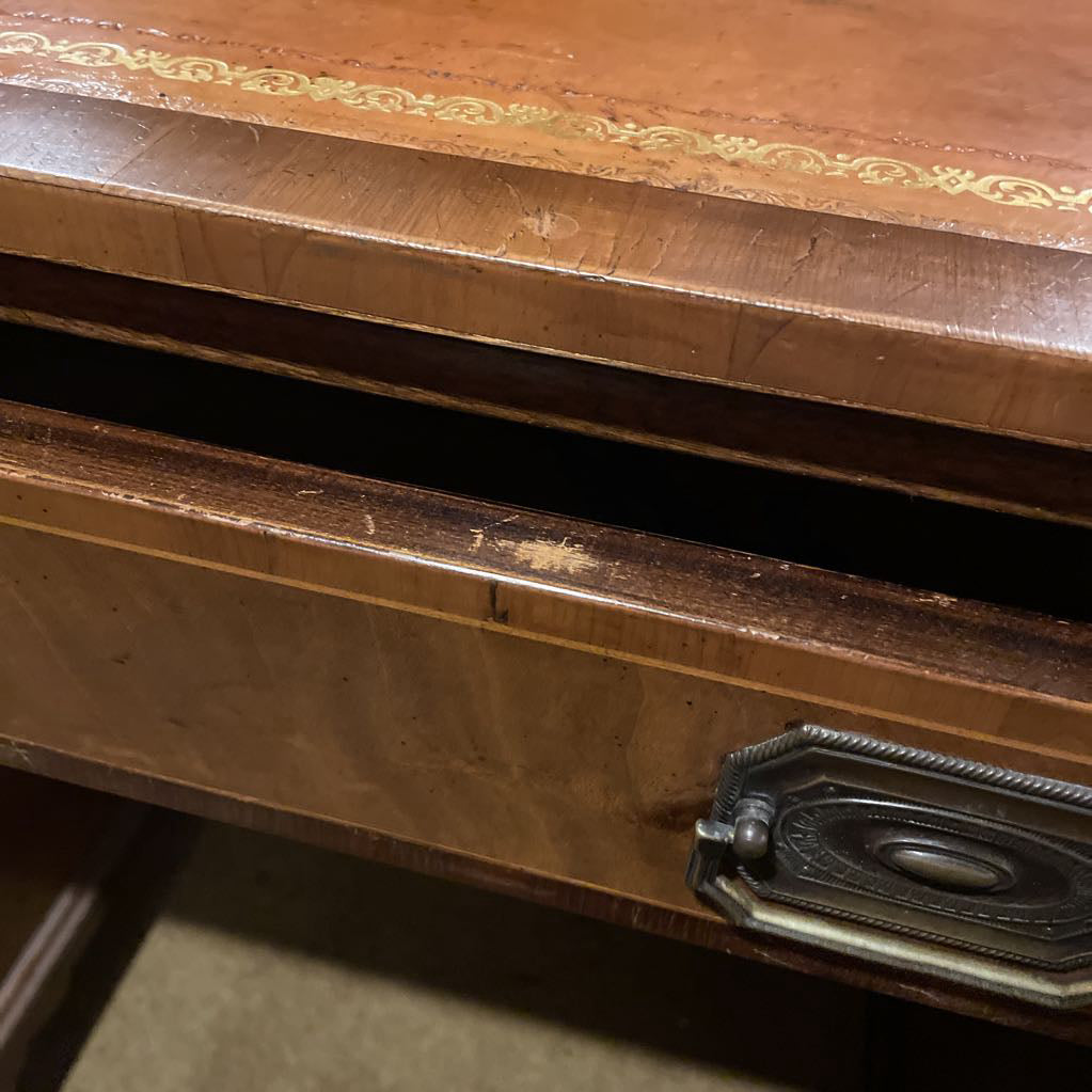 BAKER Leather Inset Mahogany Traditional Desk