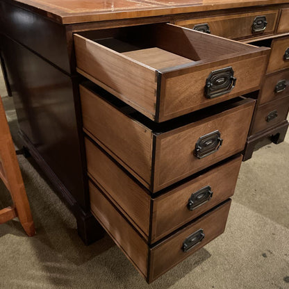 BAKER Leather Inset Mahogany Traditional Desk