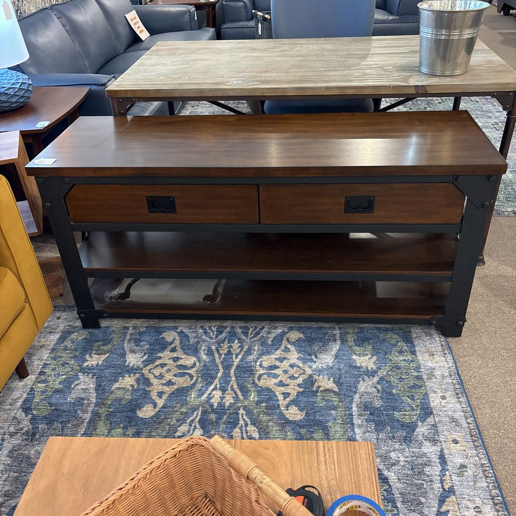 Industrial Two Drawer Media Stand C MEDIA STANDS