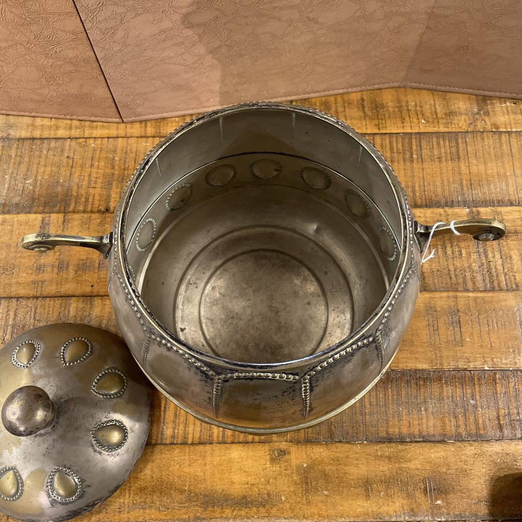 Brass & Tin Spanish Embellished Covered Pot SMALLS