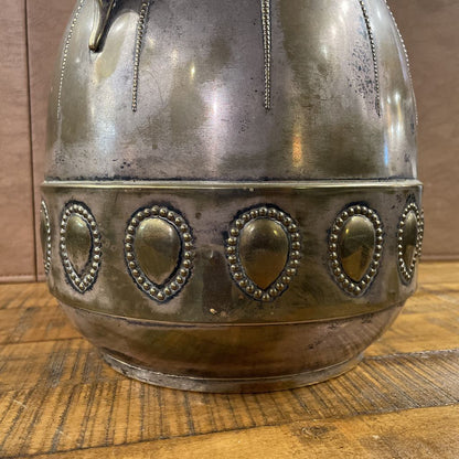 Brass & Tin Spanish Embellished Covered Pot SMALLS