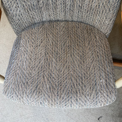 Retro Grey Fabric Rolling Dining Chairs SET of 4
