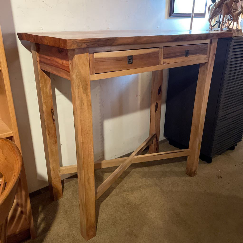 Acacia Live Edge Standing Desk w Drawers