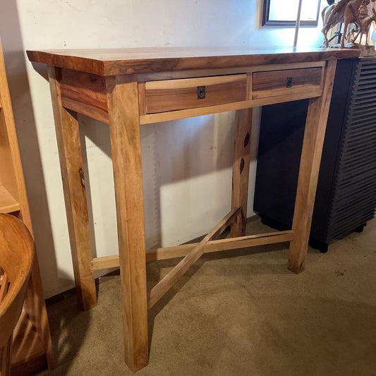 Acacia Live Edge Standing Desk w Drawers